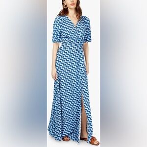 Somerset by Alice Temperley Blue Cloud-Print Maxi Dress